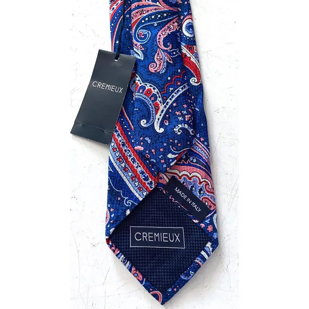 Daniel Cremieux Neck Tie Nwt Blue Multi Silk Made in Italy